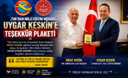 THK’DAN MİLLİ EĞİTİM MÜDÜRÜ UYGAR KESKİN’E ANLAMLI PLAKET