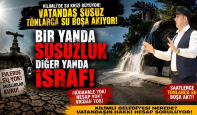 VATANDAŞ DUŞ ALACAK SU BULAMIYOR, TONLARCA SU BOŞA AKIYOR!