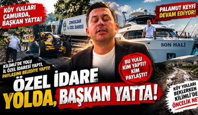 KİLİMLİ’DE YOLLAR TARTIŞILIRKEN BAŞKAN PALAMUT PEŞİNDE!