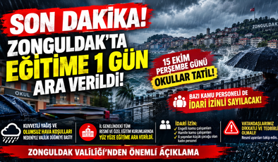 SON DAKİKA! ZONGULDAK’TA EĞİTİME 1 GÜN ARA VERİLDİ!